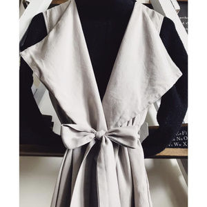 Cream Duster Vest with Belt